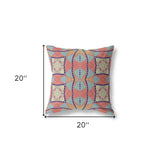 18"x18" Red Orange Indigo Zippered Broadcloth Geometric Throw Pillow