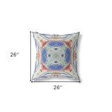 18"x18" Cream Peach Evening Blue Zippered Broadcloth Geometric Throw Pillow