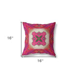 16"x16" Hot Pink Zippered Broadcloth Geometric Throw Pillow