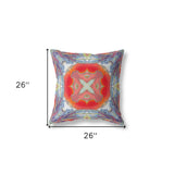 18"x18" Muted Blue Hot Orange Zippered Broadcloth Geometric Throw Pillow