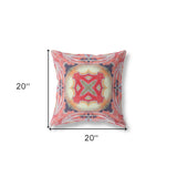 18"x18" Pink Peach Red Zippered Broadcloth Geometric Throw Pillow