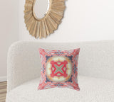 18"x18" Pink Peach Red Zippered Broadcloth Geometric Throw Pillow