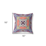 16"x16" Purple Orange Zippered Broadcloth Geometric Throw Pillow