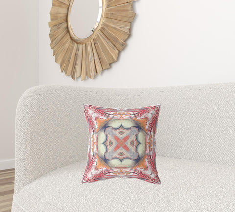 18"x18" Rustic Red Orange Zippered Broadcloth Geometric Throw Pillow