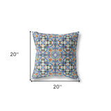 18" X 18" Blue And Orange Zippered Geometric Indoor Outdoor Throw Pillow Cover & Insert