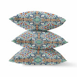 16" X 16" Green Zippered Geometric Indoor Outdoor Throw Pillow Cover & Insert