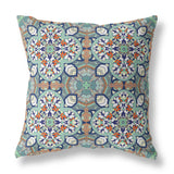 18" X 18" Green Zippered Geometric Indoor Outdoor Throw Pillow Cover & Insert