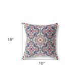 18" X 18" Mauve Zippered Geometric Indoor Outdoor Throw Pillow Cover & Insert