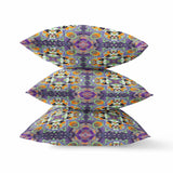 16" X 16" Purple Zippered Geometric Indoor Outdoor Throw Pillow Cover & Insert