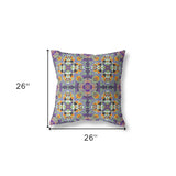 18" X 18" Purple Zippered Geometric Indoor Outdoor Throw Pillow Cover & Insert