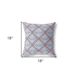 18"x18" Gray Blue Pink Zippered Suede Geometric Throw Pillow