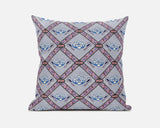 18"x18" Gray Blue Pink Zippered Suede Geometric Throw Pillow