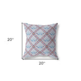 18"x18" Gray Blue Pink Zippered Suede Geometric Throw Pillow