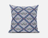 18"x18" Gray Sea Blue Pink Zippered Suede Geometric Throw Pillow