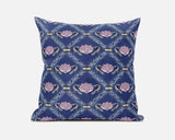 16"x16" Purple Blue Pink Zippered Suede Geometric Throw Pillow