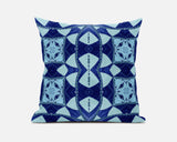 16"x16" Blue Sky Blue Zippered Suede Geometric Throw Pillow