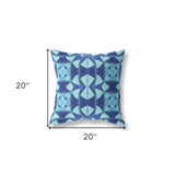 18"x18" Blue Sky Blue Zippered Suede Geometric Throw Pillow