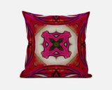 16"x16" Hot Pink Zippered Suede Geometric Throw Pillow