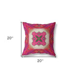 18"x18" Hot Pink Zippered Suede Geometric Throw Pillow