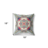 18" X 18" Muted Pink Zippered Geometric Indoor Outdoor Throw Pillow