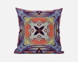 18" X 18" Purple And Orange Zippered Geometric Indoor Outdoor Throw Pillow