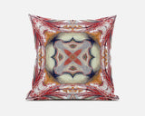 16" X 16" Rustic Orange Zippered Geometric Indoor Outdoor Throw Pillow