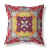 20"x20" Yellow Red Magenta Green Zippered Suede Geometric Throw Pillow