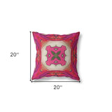 18" X 18" Hot Pink Blown Seam Geometric Indoor Outdoor Throw Pillow