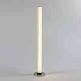 49" White Column Floor Lamp With Clear Drum Shade