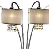 88" Steel Four Light Arched Floor Lamp With Silver Drum Shade