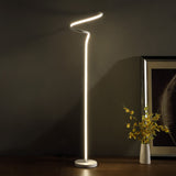 51" White LED Novelty Curvy Spiral Floor Lamp