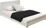 Moma Black Wood Platform Queen Bed With Two Nightstands