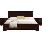 Moma Black Wood Platform Queen Bed With Two Nightstands