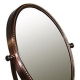 12" Copper Round Metal Framed Makeup Shaving Tabletop Mirror