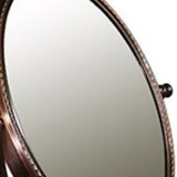 12" Copper Round Metal Framed Makeup Shaving Tabletop Mirror