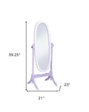 Purple Oval Cheval Standing Solid Wood Mirror