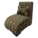 23" Cheetah Print Upholstered Chaise Lounge Dog Bed with Pillow