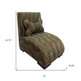 23" Cheetah Print Upholstered Chaise Lounge Dog Bed with Pillow