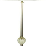 60" Brass Ceramic Traditional Shaped Floor Lamp With Ivory Empire Shade