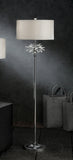 62" Chrome Traditional Shaped Floor Lamp With Silver Drum Shade