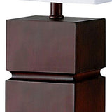 27" Brown Bedside Table Lamp With White Shade