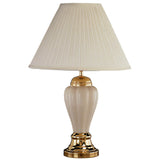 27" Gold Ceramic Bedside Table Lamp With Black Empire Shade