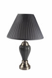 27" Gray Metal Bedside Table Lamp With Gray Shade