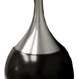 25" Black and Silver Gourd Table Lamp With White Tapered Drum Shade