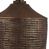 Fantastic Rustic Ribbed Bronze Table Lamp