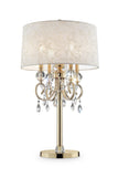 33" Gold Metal Four Light Bedside Table Lamp With Gold Shade