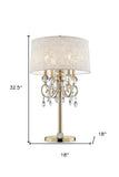 33" Gold Metal Four Light Bedside Table Lamp With Gold Shade