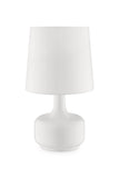 17" Blue Metal Bedside Table Lamp With White Shade