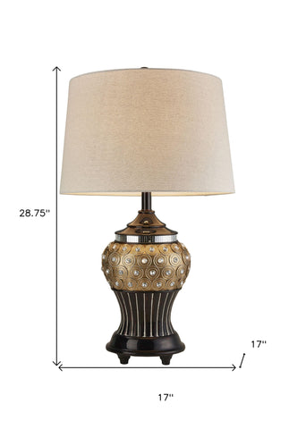 Glitzy Gold Bejeweled Table Lamp