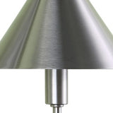 18" Silver Metal Bedside Table Lamp With Silver Cone Shade